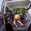 Autopoťah nylon/flís, čierny s béžovými packami 1,40 x 1,45 m