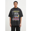 Bavlnené tričko VETEMENTS Dominatrix Hotline Oversized čierna farba, s potlačou, UA66TR740B