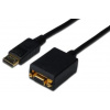Digitus Adaptérový kabel DisplayPort, DP - HD15 (VGA) samec / samice, 0,15 m, s blokováním, kompatibilní s DP 1.2, CE, bl AK-340403-001-S