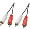 Lindy 35666 audio kábel 20 m 2 x RCA Čierna, Červená, Biela (35666)