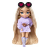 Barbie Bábika Barbie Extra Mini (Blonďavé vrkoče Fialová mikina)