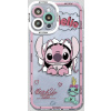 Stitch silikónový kryt pre Apple iPhone 14, ružový