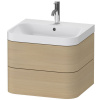 DURAVIT Happy D.2 Plus c-shaped závesná skrinka s nábytkovým umývadlom s otvorom, 2 zásuvky, 575 x 490 x 480 mm, dub Mediterrane, HP4345O7171