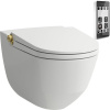 LAUFEN Cleanet Riva sprchová toaleta, závesná WC misa Rimless s hlbokým splachovaním, s doskou na sedenie, 395 x 605 mm, biela, s povrchom LCC, H8206914020001
