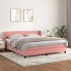 vidaXL Posteľný rám boxsping s matracom ružový 180x200 cm zamat - Ružová - 176252-110472