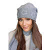 Kamea Šedá dámska zimná čiapka s kvietkami Kamea Naila, Veľkosť uni, Farba šedá