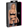 Cottelli LINGERIE - Sexy Čipkovaný 3-dielny set čierny 80B/M