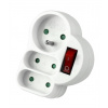 Konnoc DX-FZBK-01/01-2 rozbočka 1xkul.+2xplochá zásuvka s vypínačem 434009,00