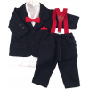 Teplaková súprava - Detský oblek Designe 152 Béžová, biela, čierna (Elegantný športový námorný modrý oblek 104-110)