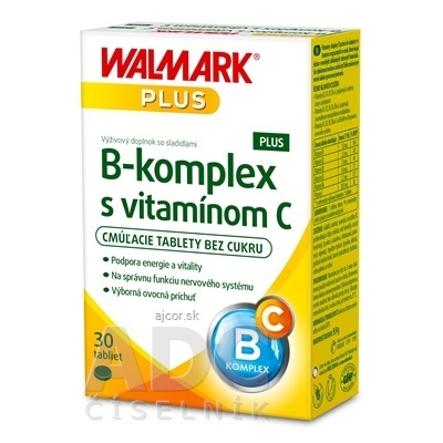 WALMARK, a.s. WALMARK B-komplex PLUS s vitamínom C tbl cmúľacie (inovovaný obal 2018) 1x30 ks