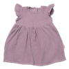 Detské letné mušelínové šatôčky kr. rukáv Sweet Summer Baby Nellys slivkové