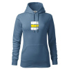 Turistická značka - žltá - Mikina dámská Cape s kapucí - S ( Denim )