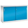 Kancelárska skriňa Acurado - Sideboard, posuvné dvere, 1600 x 400 x 1000 mm, bledosivá/bledomodrá