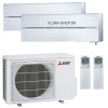 Klimatizácia Mitsubishi LN 2x multisplit (1,8kW + 3,5kW) + vonk.j. 4,2kW (perleťovo biela)