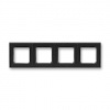 ABB LEVIT Rámeček 3901H-A05040 63 čtyřnásobný, pro vodorovnou i svislou montáž, onyx/kouřová černá