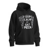 Sablio Mikina s potlačou Keep calm & eat pizza - černá 5XL