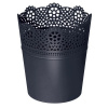 Prosperplast DLAC115-S433 Kvetináč s čipkou LACE antracit 11,2 cm Průměr: 16 cm