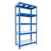 kovový regál bezskrutkový Biedrax 60 x 90 x 180 cm, modrý - 5 políc pozink