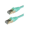 StarTech.com 50cm CAT6A Ethernet Cable, 10 Gigabit Shielded Snagless RJ45 100W PoE Patch Cord, CAT 6A 10GbE STP Network Cable w/Strain Relief, Aqua, Fluke Tested/UL Certified Wiring/TIA - Category 6A