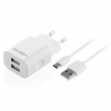 Nabíjačka do siete GoGEN ACH 205 C, 2x USB 2A + USB-C kábel 1m (ACH205CW) biela