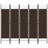 vidaXL s 5 panelmi hnedý 200x180 cm