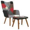 Relaxačné kreslo s podnožkou patchwork látkové-ForU-328196