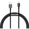 Baseus dátový kábel Superior USB-C 1m 6A 66W čierny (6953156205499)