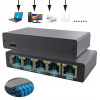 Plug&play 4 Porty Rozdeľovač Ethernet 1 na 4 Rj45 1000mbps Počítač a TV