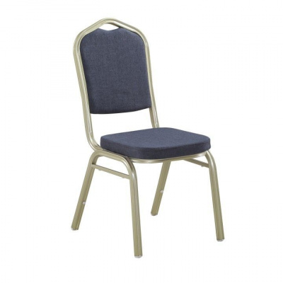 Tempo Kondela Stohovateľná stolička, sivá/champagne, ZINA 2 NEW (44x93x50cm)