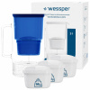 Sklenená filtračná kanvica Wessper D2 BOROSILICATE 3l modrá + 4x filter