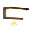 Záhradné nástenné svietidlo v čiernej farbe s integrovaným 12 W LED zdrojom (Záhradné fasádne svietidlo, vonkajšie nástenné svietidlo, LED, 3000K LED pohybový senzor)