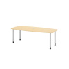 Konferenčný stolík, tvar suda, 4 nohy, 2200 x 1030/830 x 720 mm, javor/strieborná