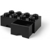LEGO® úložný box so šuplíkmi 250x500x180mm čierny