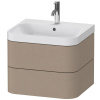 DURAVIT Happy D.2 Plus c-shaped závesná skrinka s nábytkovým umývadlom s otvorom, 2 zásuvky, 575 x 490 x 480 mm, plátno, HP4345O7575