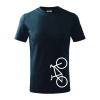 Bicykel na výšku - Tričko detské bavlnené - 122 cm/6 rokov ( Tmavomodrá (veľmi tmavá - skoro čierna) )