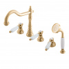 MORAVA RETRO - 5-otvorová vaňová batéria, zlatá lesklá MK564.0PZ, RAV Slezák Farba: GOLD - lesklý, Rozmer: 1/2