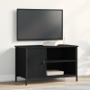 vidaXL TV skrinka čierny dub 80x40x50 cm z inžinierskeho dreva a ocele 862144