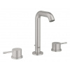 Grohe Essence Umývadlová batéria s výpusťou, 3-otvorová inštalácia, supersteel 20296DC1-GR