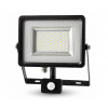 V-TAC LED reflektor SMD 50W 4000lm SLIM čierno-šedý so senzorom Farba svetla: denná (4500K)