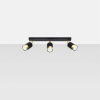 Sollux Lighting Bodové svietidlo Nero, 3x čierne kovové tienidlo, (možnosť polohovania), g