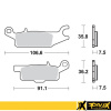 Brzdové platničky PROX 37.255102 ATV Yamaha Raptor 250 2008-2013, Grizzly 550 2009-2014, Grizzly 700 2007-2023, Kodiak 700 2016-2023