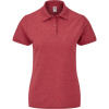 Fruit of the Loom Polokošile Lady-Fit 65/35 Polo, krátký rukáv, dámská COT163212u4704-vintage hea XL Melír vintage červená