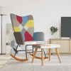 vidaXL Hojdacie kreslo s podnožkou, patchwork, látka - Viacfarebný - 120374-67031