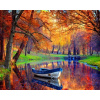 NORIMPEX Diamantové maľovanie Opustená loďka 30x40cm