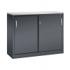 Kancelárska skriňa Acurado - Sideboard, posuvné dvere 1200 x 400 x 1000 mm, čiernosivá