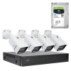 PNI House IPMAX POE 3 Video Surveillance Kit Package, NVR so 4 POE portami, ONVIF a 4 kamerami s IP 3MP, vonkajšie, Power over Ethernet, detekcia čipu, detekcia pohybu, 4 káble, napájanie, myš s 1Tb H