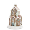 Vianočný domček Chatka Gingerbread s PASTELOVÝM LED domčekom – 21CM DARČEK