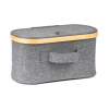 Úložný box G21 30 x 15 x 15 cm, bambusový s vekom, sivý