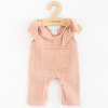 Dojčenské mušelínové zahradníčky New Baby Comfort clothes ružová - 68 (4-6m)