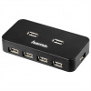 Hama USB Hub 2.0, sieťový zdroj, čierny, škatuľka - HAMA 39859